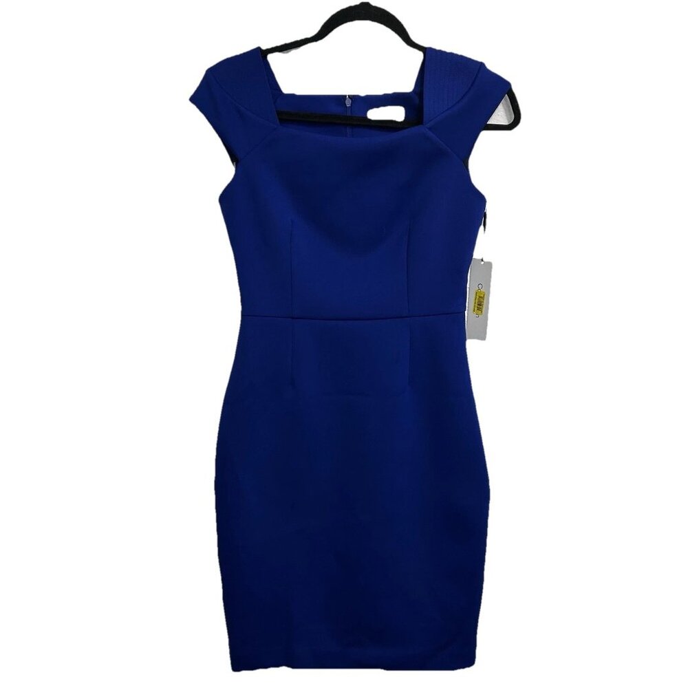 Calvin Klein Blue Midi Dress with Sleek Design